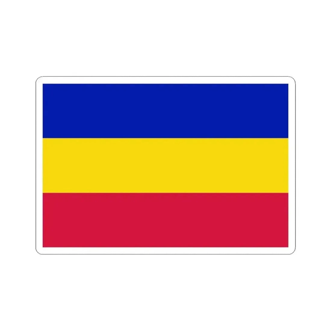 Flag of Andorra civil horizontal (Andorra) STICKER Vinyl Kiss-Cut Decal 3 Inch White - The Sticker Space