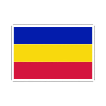 Flag of Andorra civil horizontal (Andorra) STICKER Vinyl Kiss-Cut Decal 3 Inch White - The Sticker Space