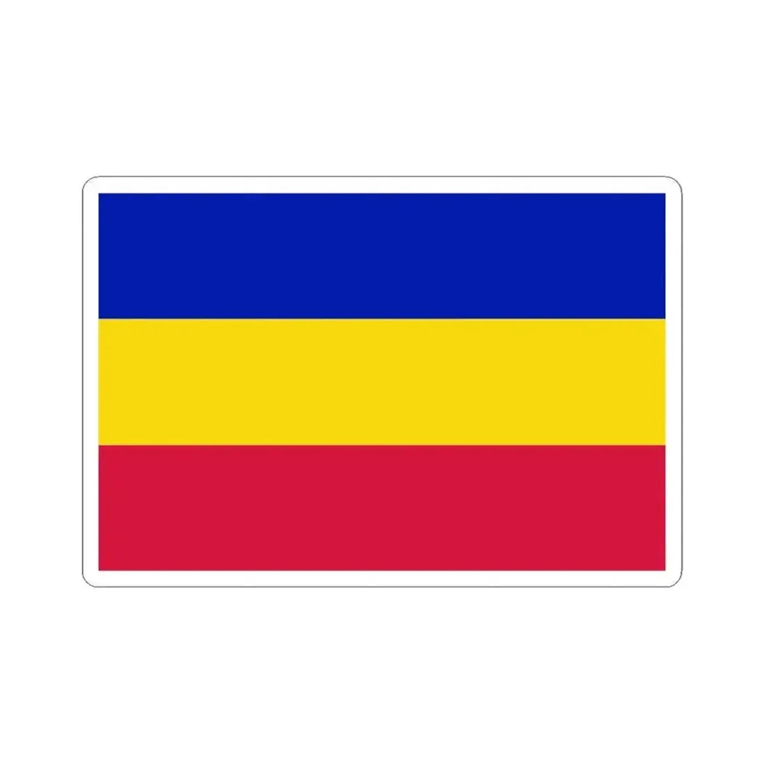 Flag of Andorra civil horizontal (Andorra) STICKER Vinyl Kiss-Cut Decal 4 Inch White - The Sticker Space
