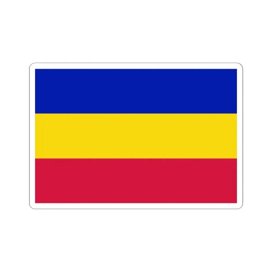 Flag of Andorra civil horizontal (Andorra) STICKER Vinyl Kiss-Cut Decal 6 Inch White - The Sticker Space