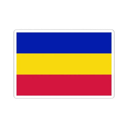 Flag of Andorra civil horizontal (Andorra) STICKER Vinyl Kiss-Cut Decal 6 Inch White - The Sticker Space
