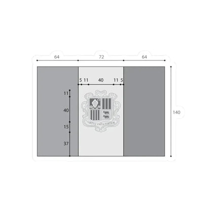 Flag of Andorra construction (Andorra) STICKER Vinyl Kiss-Cut Decal 2 Inch White - The Sticker Space