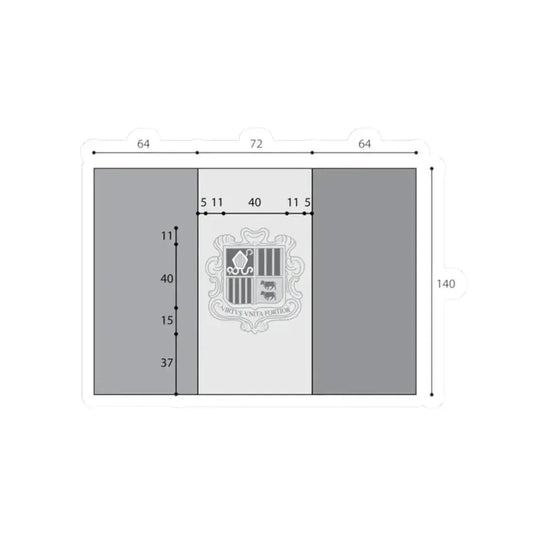 Flag of Andorra construction (Andorra) STICKER Vinyl Kiss-Cut Decal 2 Inch White - The Sticker Space