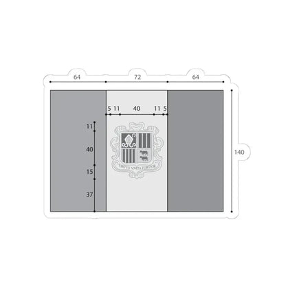 Flag of Andorra construction (Andorra) STICKER Vinyl Kiss-Cut Decal 4 Inch White - The Sticker Space
