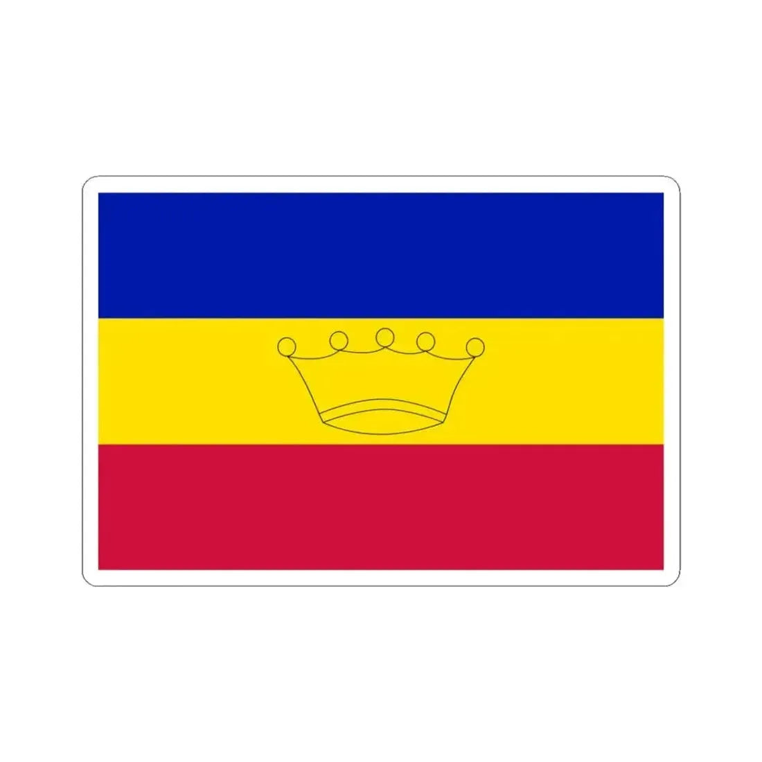 Flag of Andorra end of the 19th century-c. 1930s (Andorra) STICKER Vinyl Kiss-Cut Decal 3 Inch White - The Sticker Space