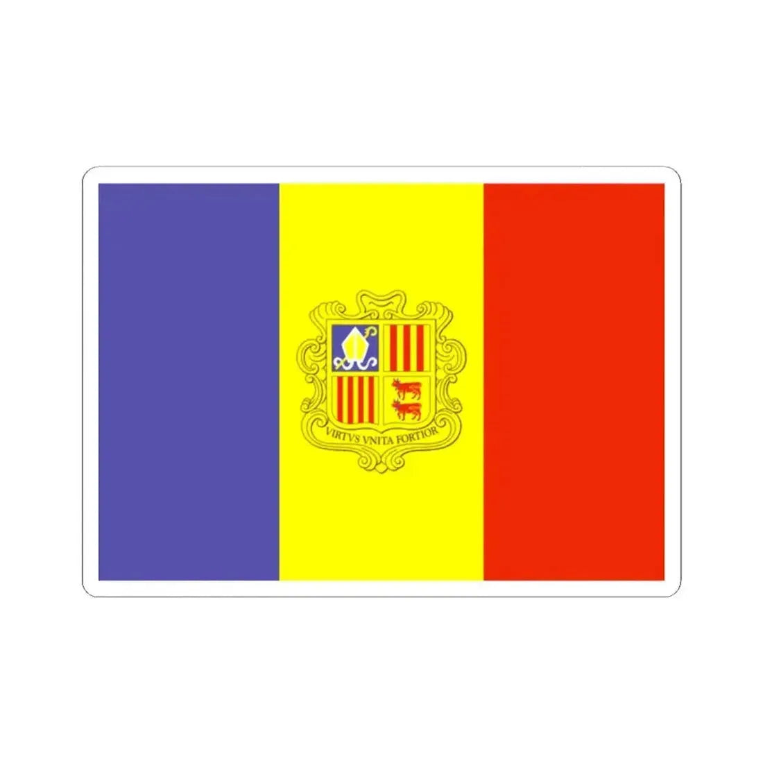 Flag of Andorra WFB 2000 (Andorra) STICKER Vinyl Kiss-Cut Decal 2 Inch White - The Sticker Space