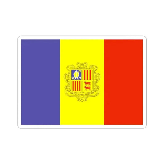 Flag of Andorra WFB 2000 (Andorra) STICKER Vinyl Kiss-Cut Decal 2 Inch White - The Sticker Space