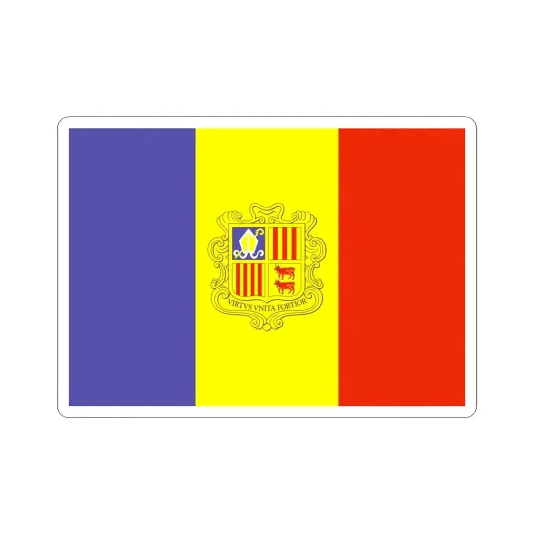 Flag of Andorra WFB 2000 (Andorra) STICKER Vinyl Kiss-Cut Decal 3 Inch White - The Sticker Space