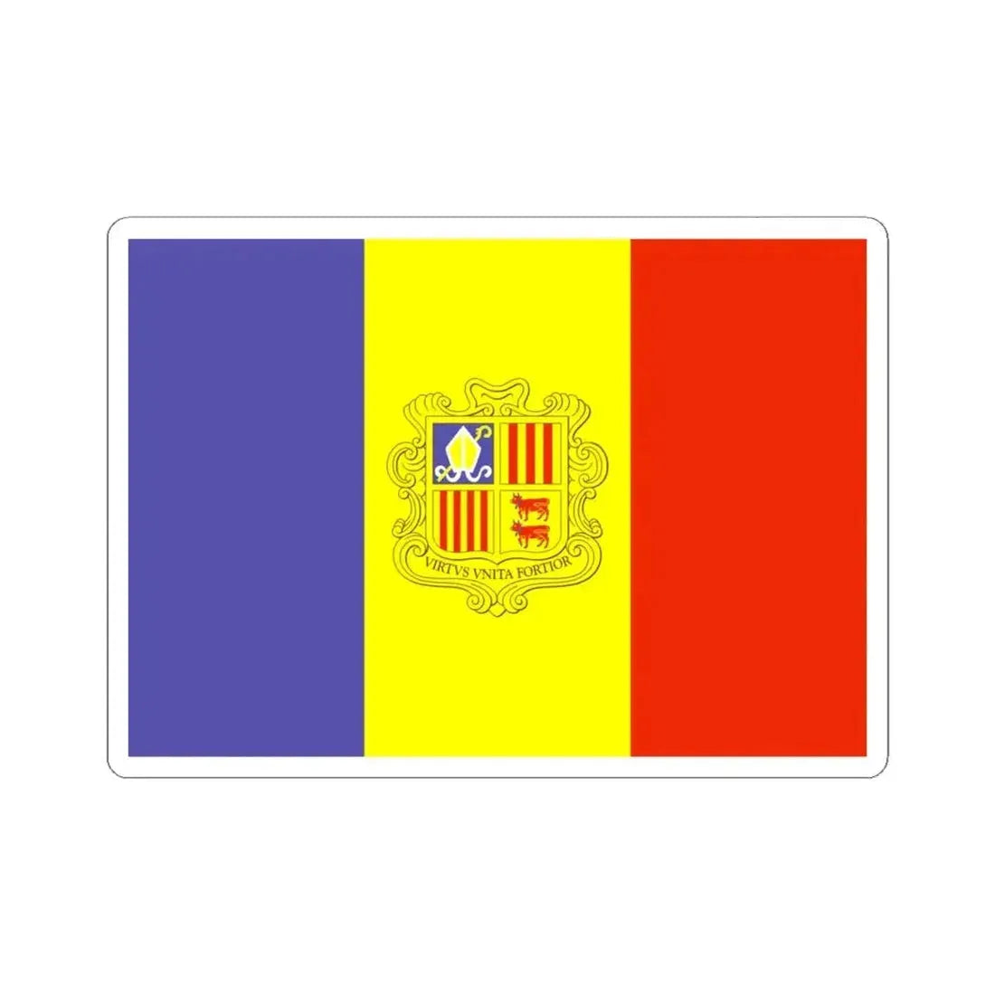 Flag of Andorra WFB 2000 (Andorra) STICKER Vinyl Kiss-Cut Decal 4 Inch White - The Sticker Space