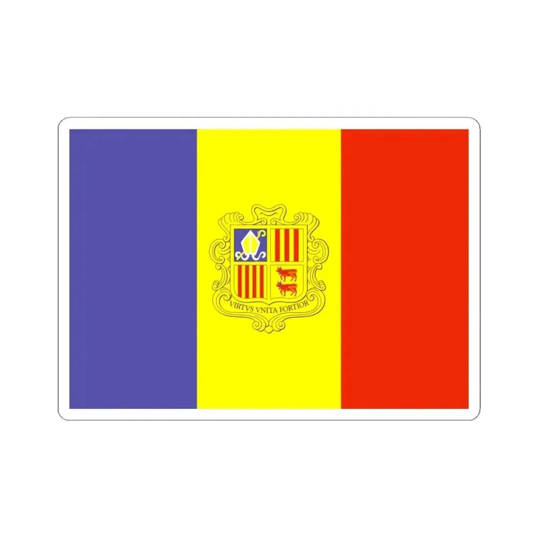 Flag of Andorra WFB 2000 (Andorra) STICKER Vinyl Kiss-Cut Decal 6 Inch White - The Sticker Space