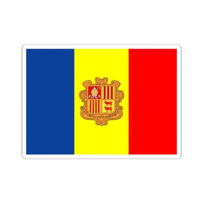 Flag of Andorra WFB 2004 (Andorra) STICKER Vinyl Kiss-Cut Decal 2 Inch White - The Sticker Space