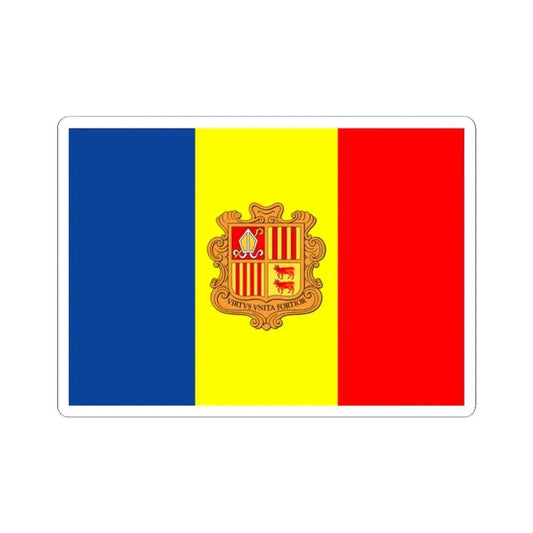 Flag of Andorra WFB 2004 (Andorra) STICKER Vinyl Kiss-Cut Decal 2 Inch White - The Sticker Space