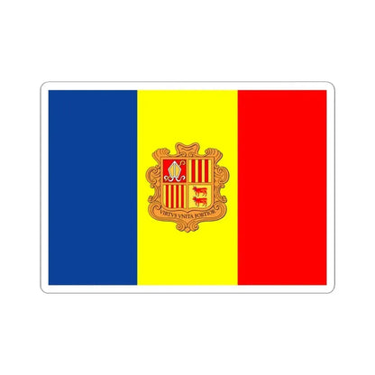 Flag of Andorra WFB 2004 (Andorra) STICKER Vinyl Kiss-Cut Decal 4 Inch White - The Sticker Space