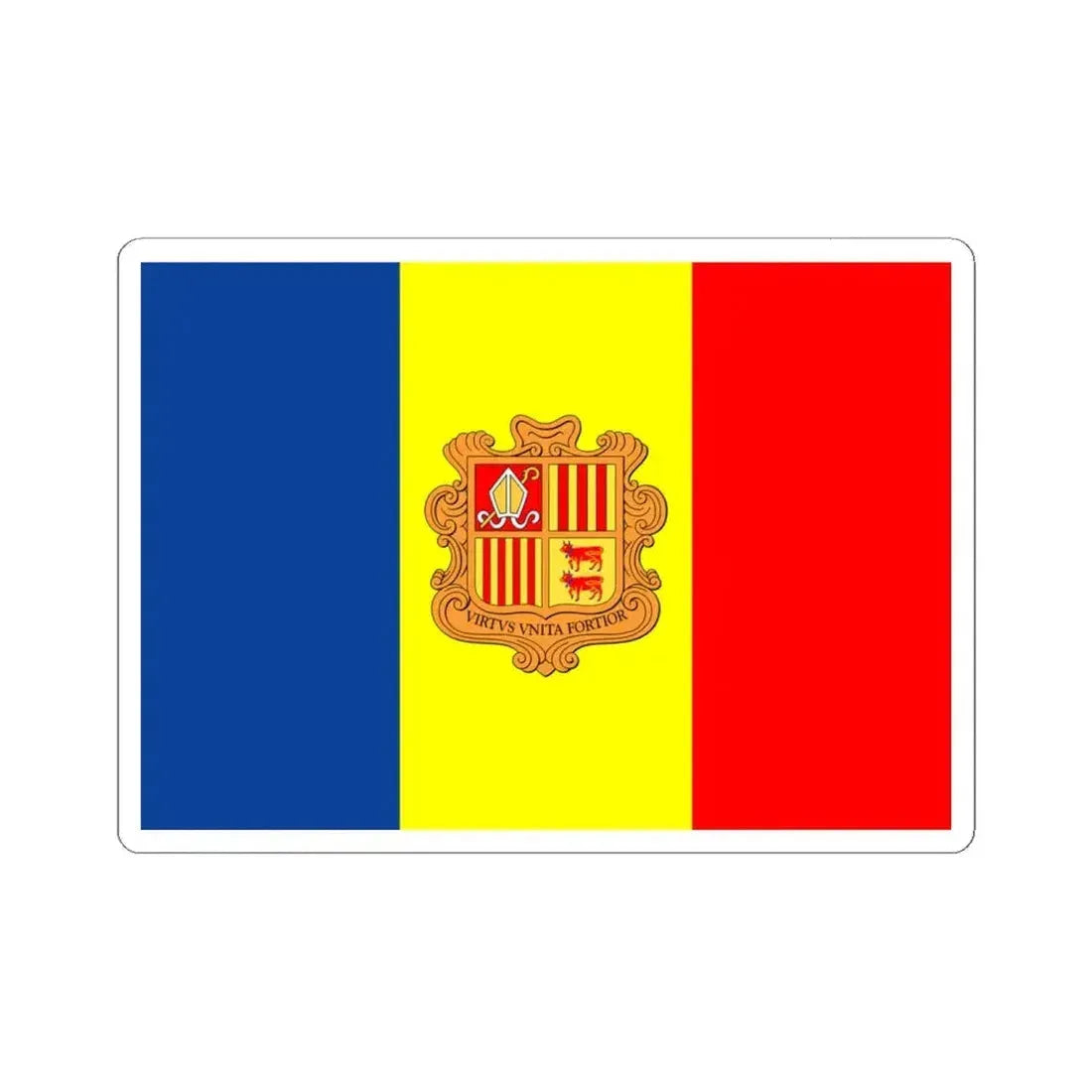 Flag of Andorra WFB 2004 (Andorra) STICKER Vinyl Kiss-Cut Decal 6 Inch White - The Sticker Space