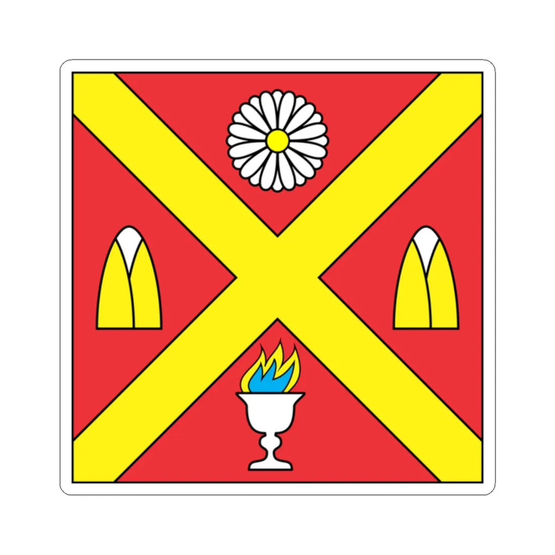 Flag of Andrushivka (Ukraine) STICKER Vinyl Kiss-Cut Decal 2 Inch White - The Sticker Space