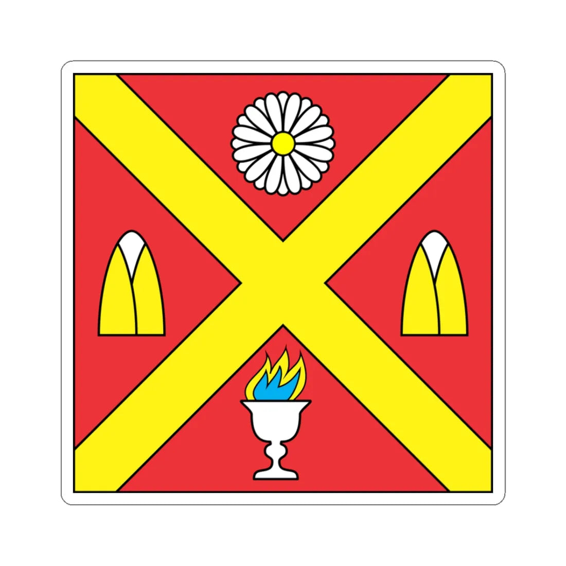 Flag of Andrushivka (Ukraine) STICKER Vinyl Kiss-Cut Decal 3 Inch White - The Sticker Space