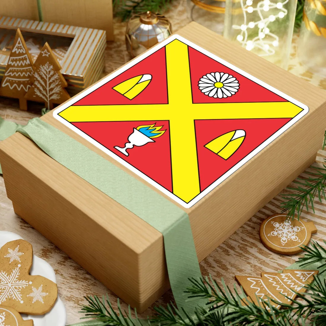 Flag of Andrushivka (Ukraine) STICKER Vinyl Kiss-Cut Decal - The Sticker Space