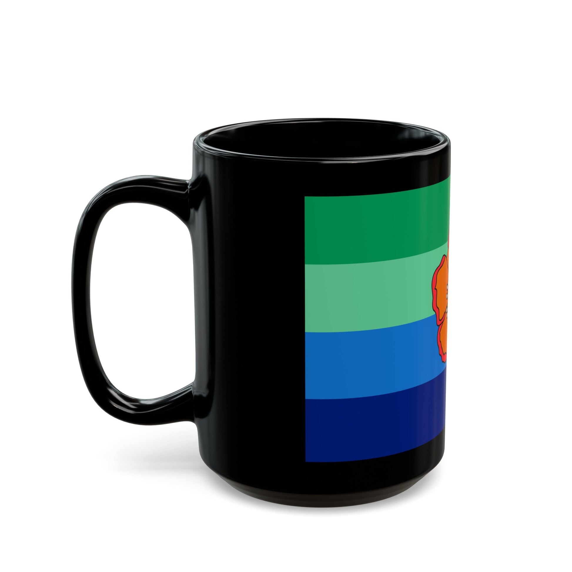 Flag of Angaur Palau - Black Coffee Mug-The Sticker Space