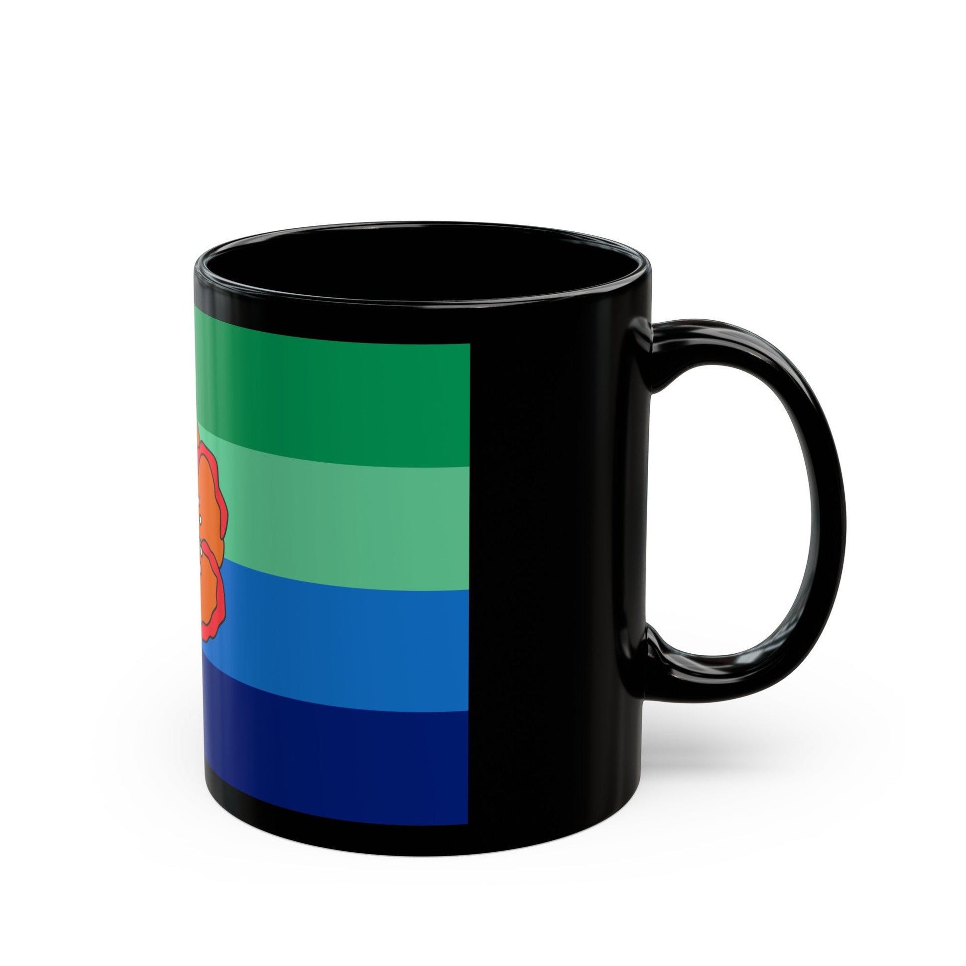 Flag of Angaur Palau - Black Coffee Mug-The Sticker Space