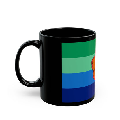 Flag of Angaur Palau - Black Coffee Mug-The Sticker Space