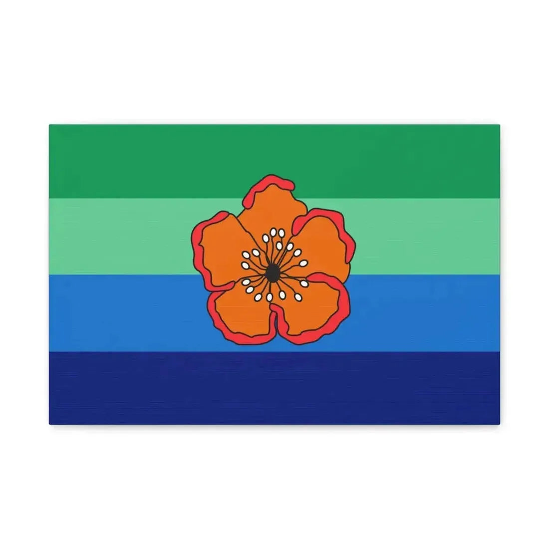 Flag of Angaur Palau - Canvas Wall Art 18″ x 12″ 1.25" - The Sticker Space