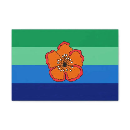 Flag of Angaur Palau - Canvas Wall Art 18″ x 12″ 1.25" - The Sticker Space