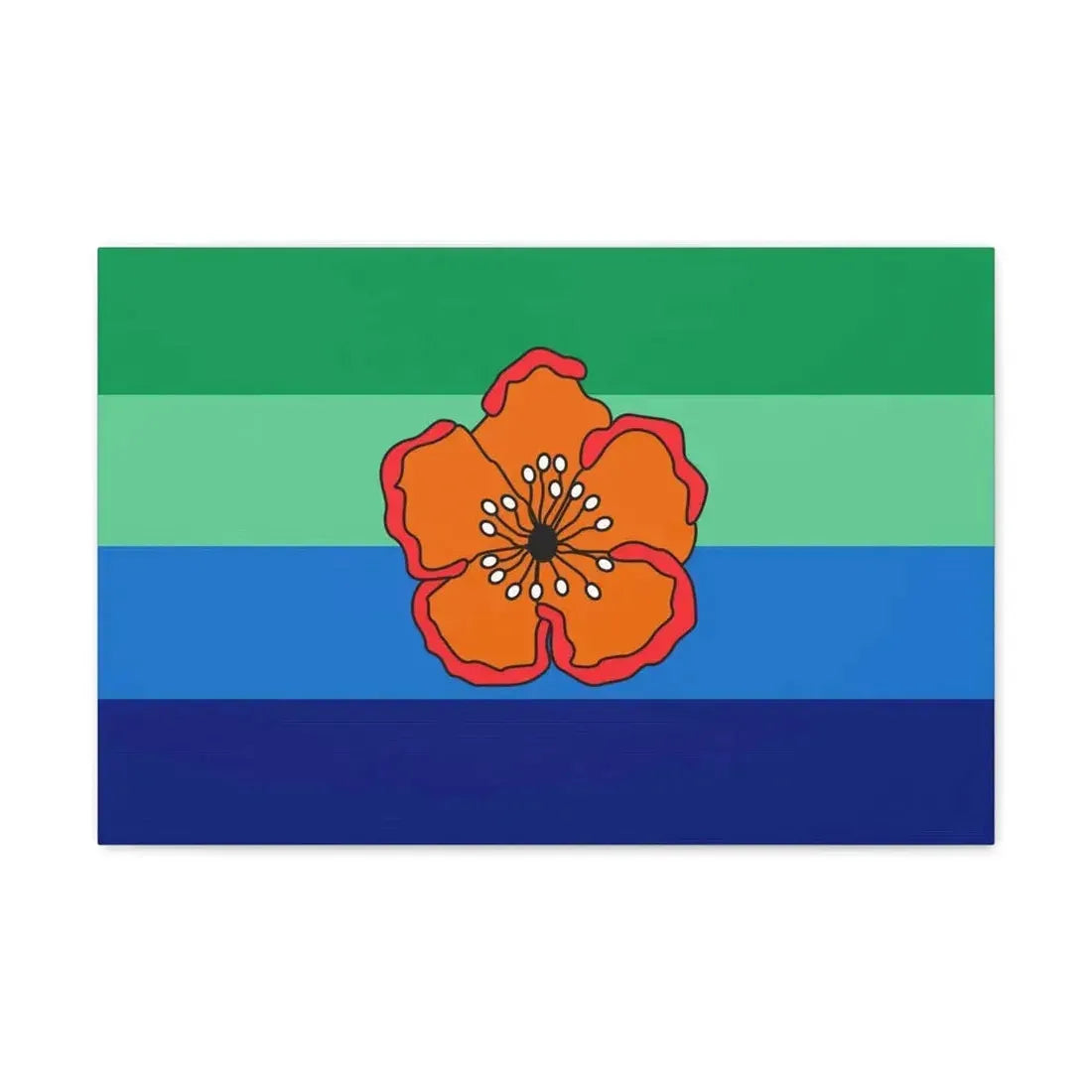 Flag of Angaur Palau - Canvas Wall Art 24″ x 16″ 1.25" - The Sticker Space