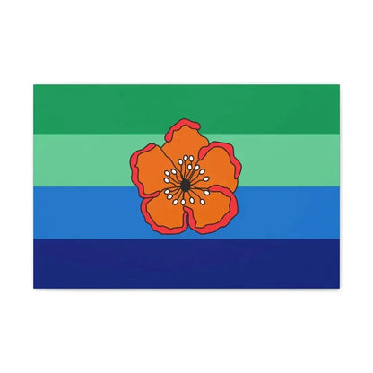 Flag of Angaur Palau - Canvas Wall Art 24″ x 16″ 1.25" - The Sticker Space