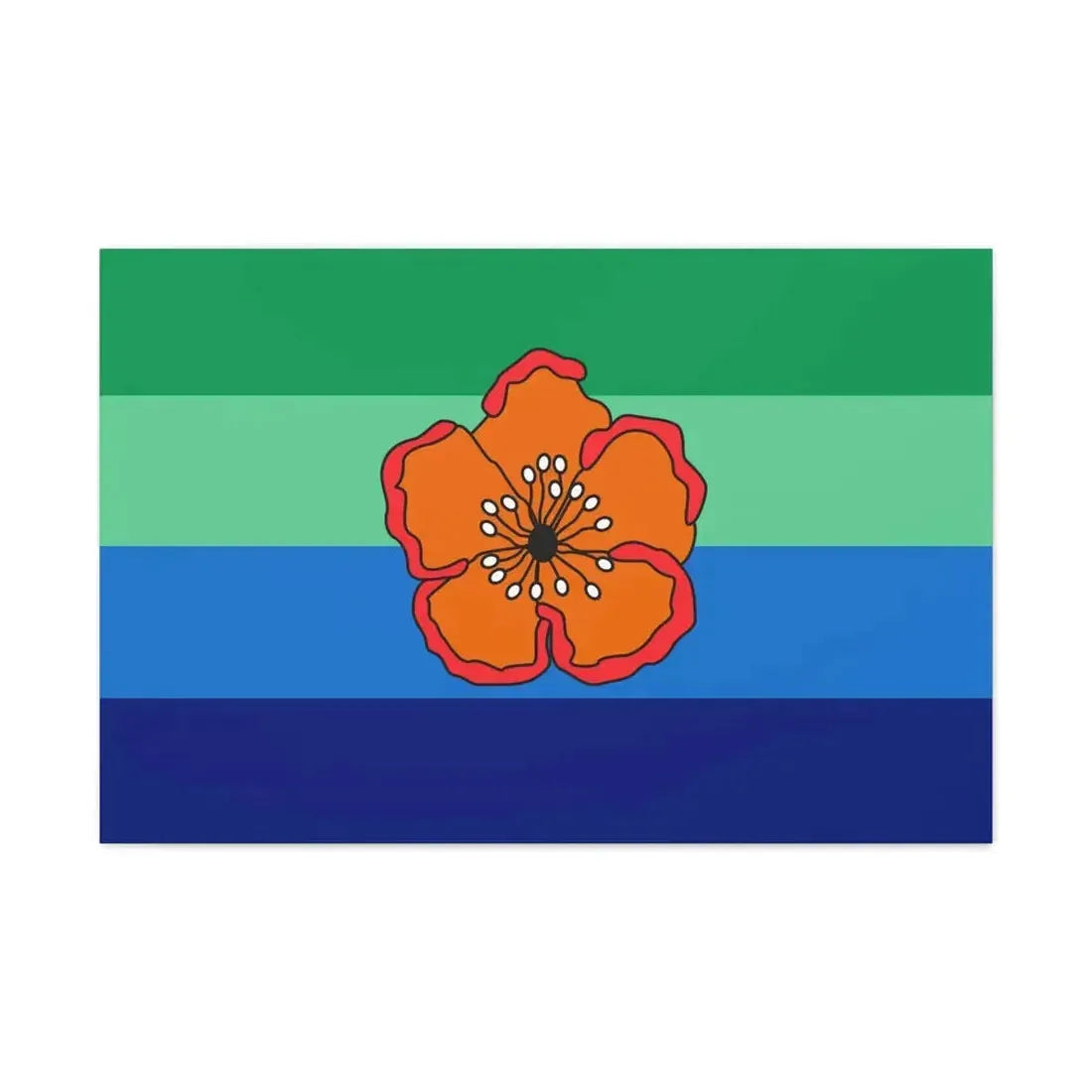 Flag of Angaur Palau - Canvas Wall Art 36" x 24" 1.25" - The Sticker Space