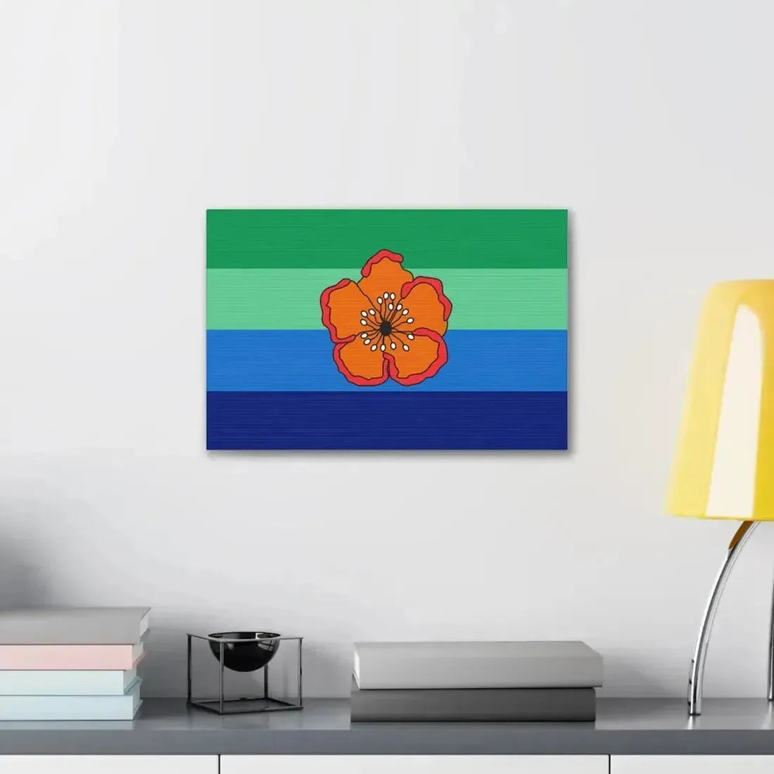Flag of Angaur Palau - Canvas Wall Art - The Sticker Space