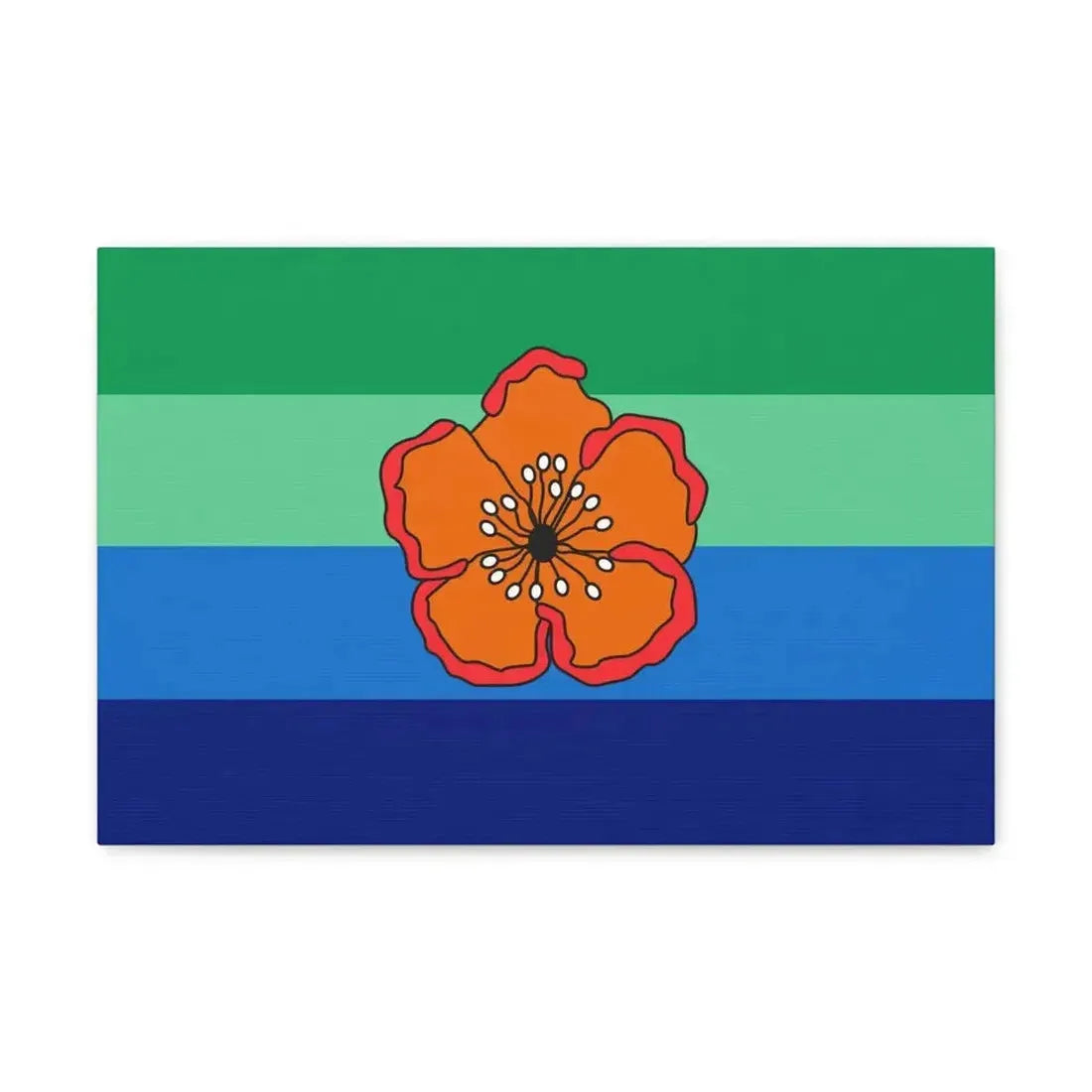 Flag of Angaur Palau - Canvas Wall Art - The Sticker Space