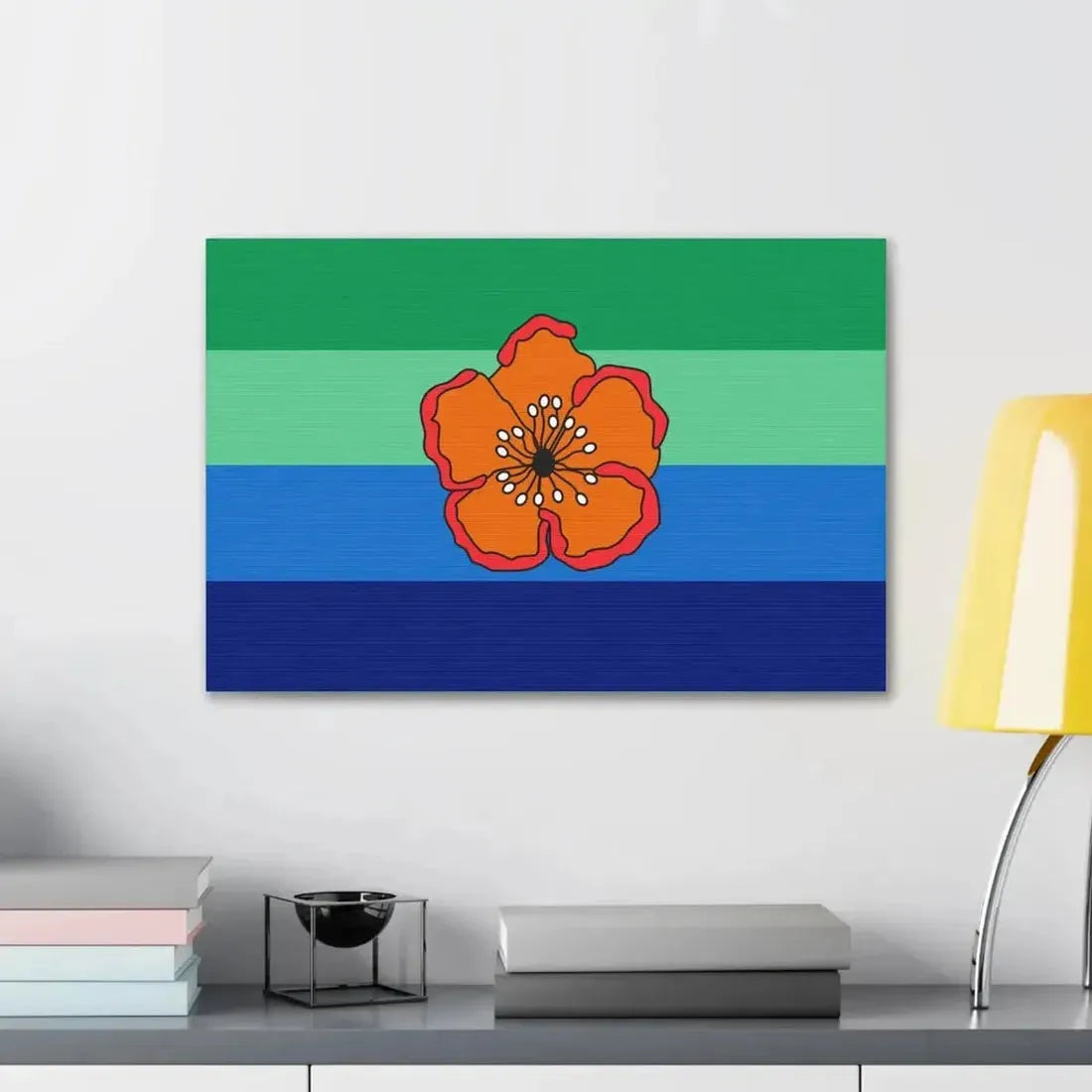 Flag of Angaur Palau - Canvas Wall Art - The Sticker Space
