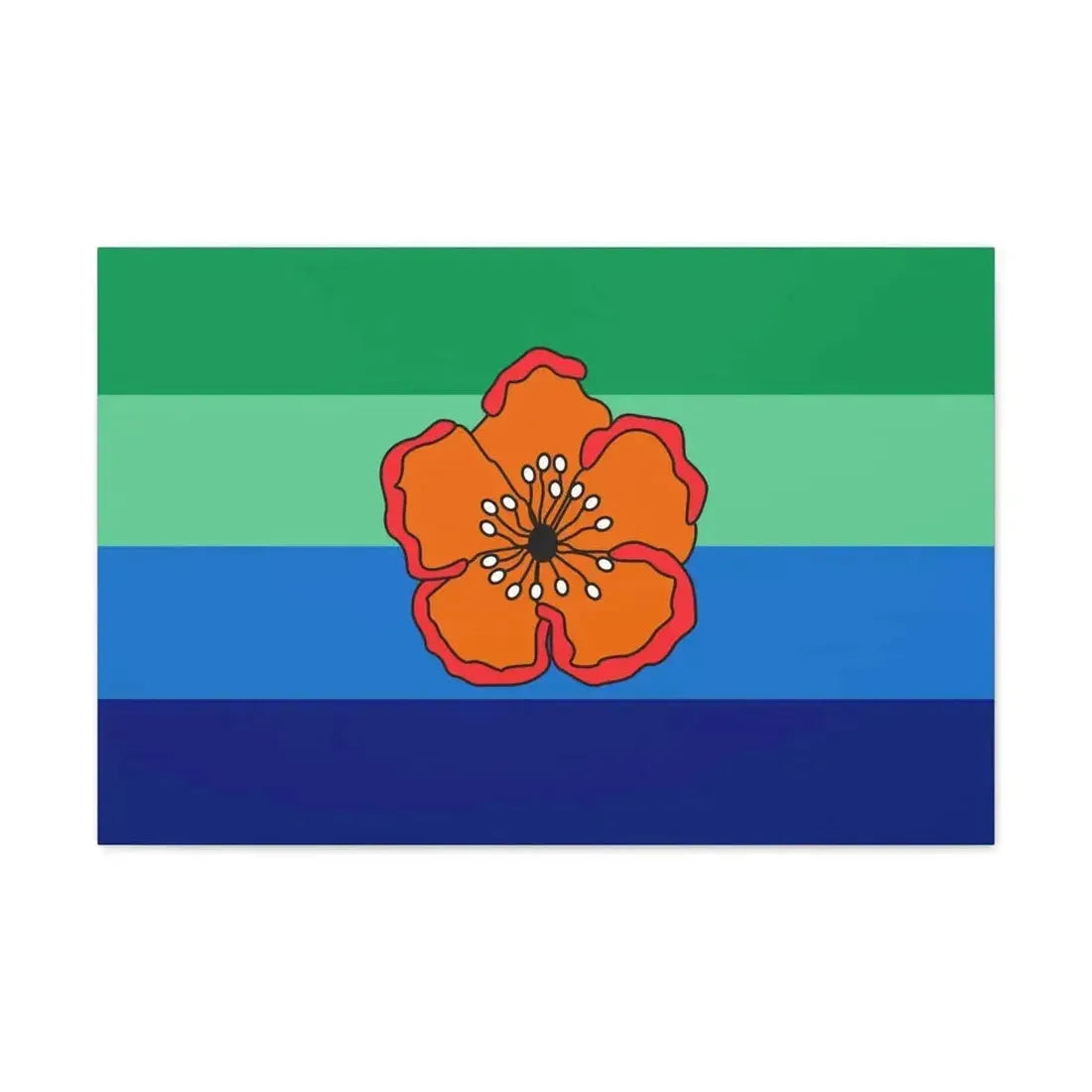 Flag of Angaur Palau - Canvas Wall Art - The Sticker Space