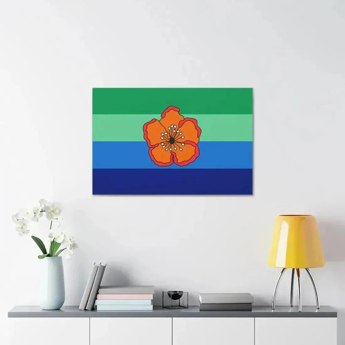 Flag of Angaur Palau - Canvas Wall Art - The Sticker Space