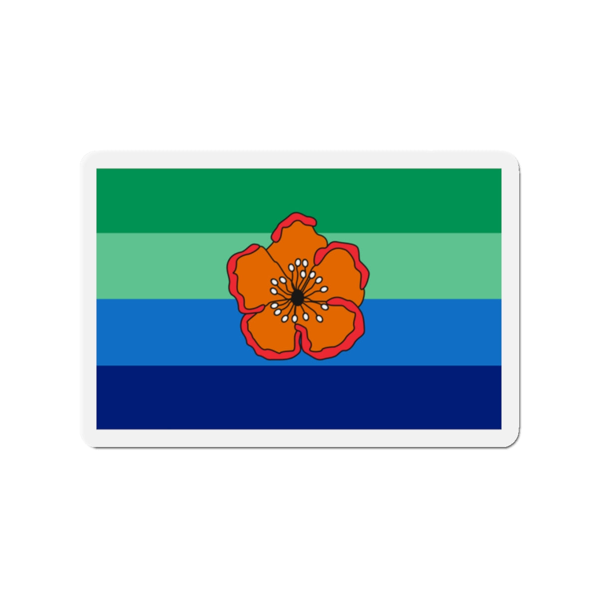 Flag of Angaur Palau - Die-Cut Magnet-2" x 2"-The Sticker Space