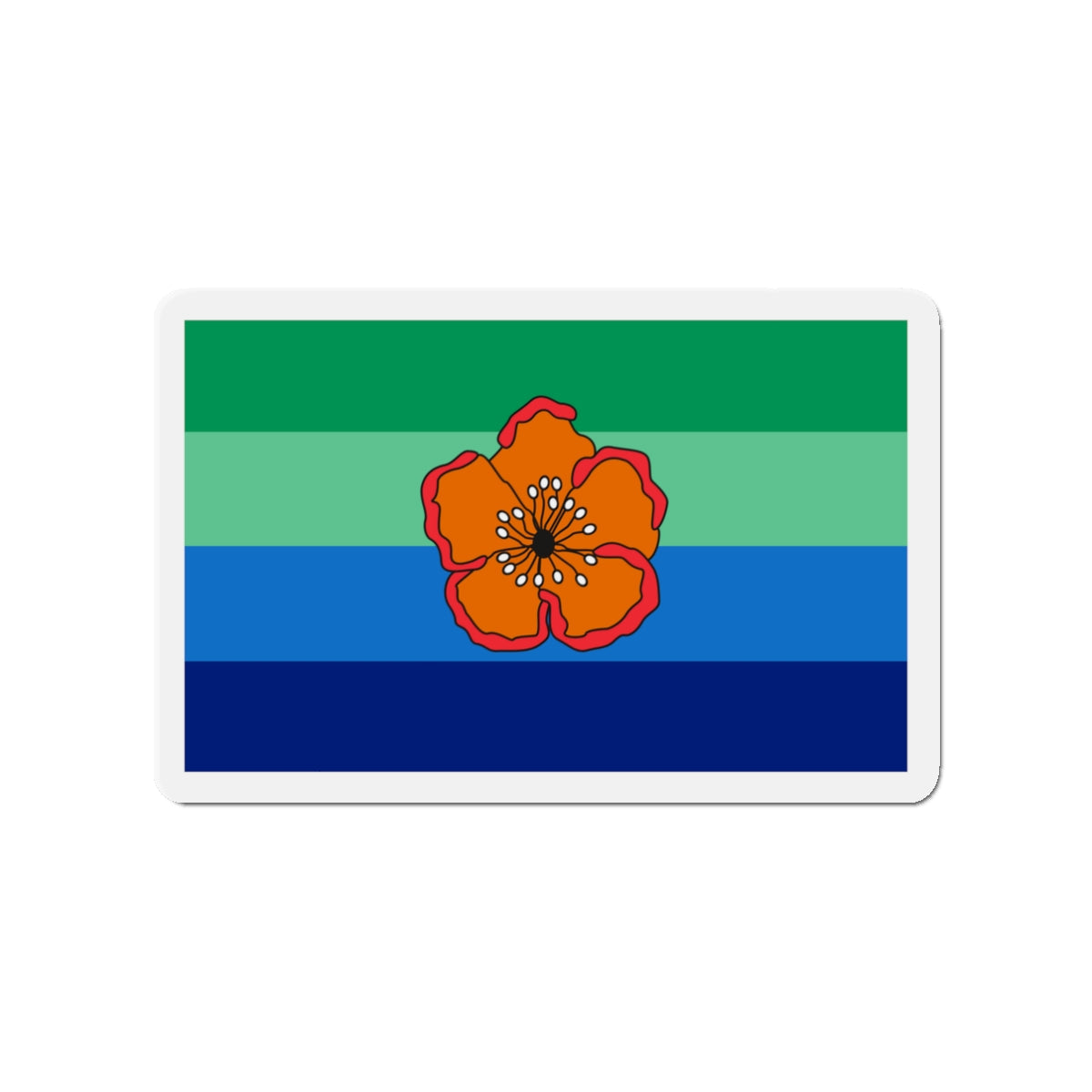 Flag of Angaur Palau - Die-Cut Magnet-3" x 3"-The Sticker Space