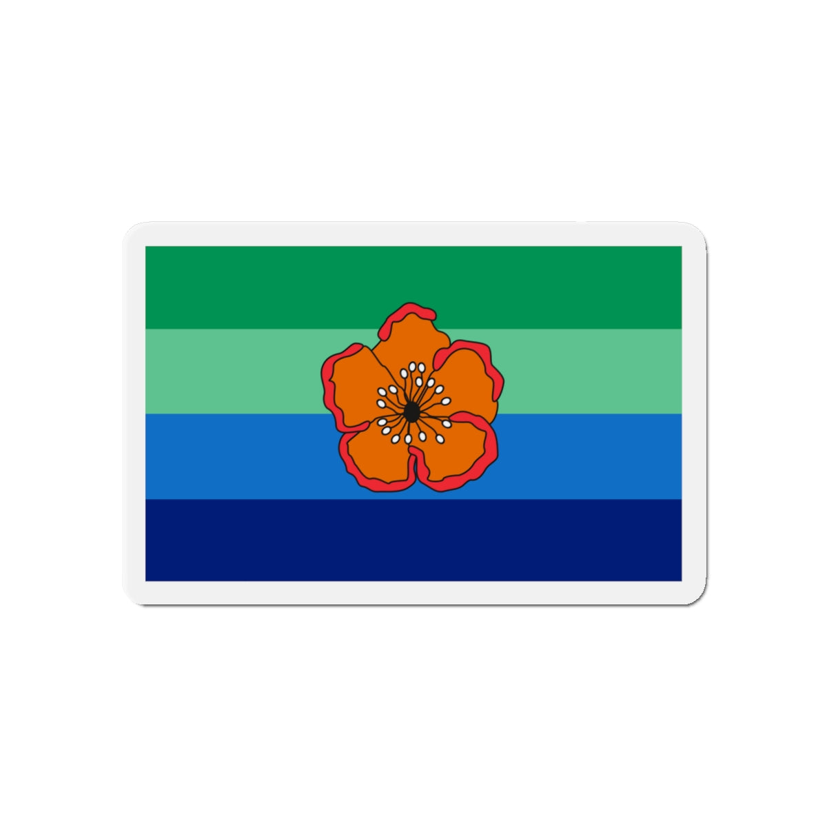 Flag of Angaur Palau - Die-Cut Magnet-4" x 4"-The Sticker Space