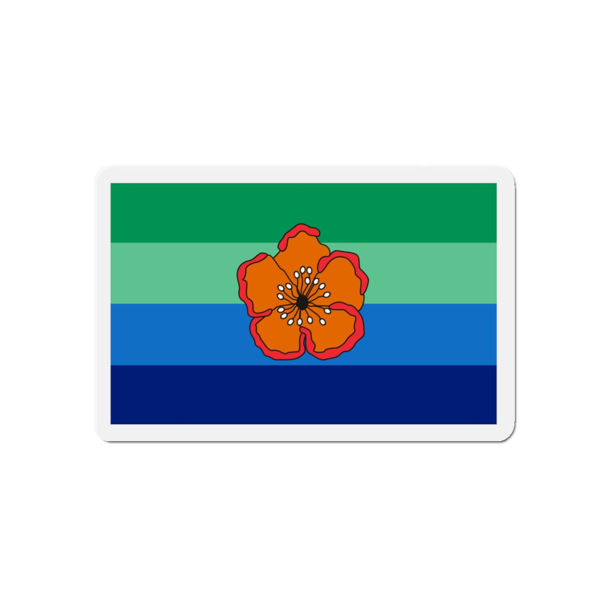 Flag of Angaur Palau - Die-Cut Magnet-5" x 5"-The Sticker Space