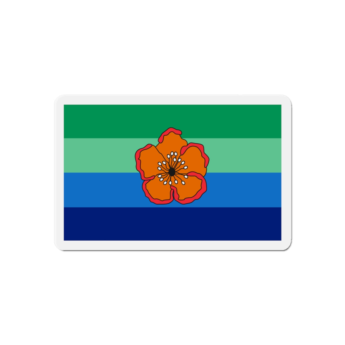 Flag of Angaur Palau - Die-Cut Magnet-6 × 6"-The Sticker Space