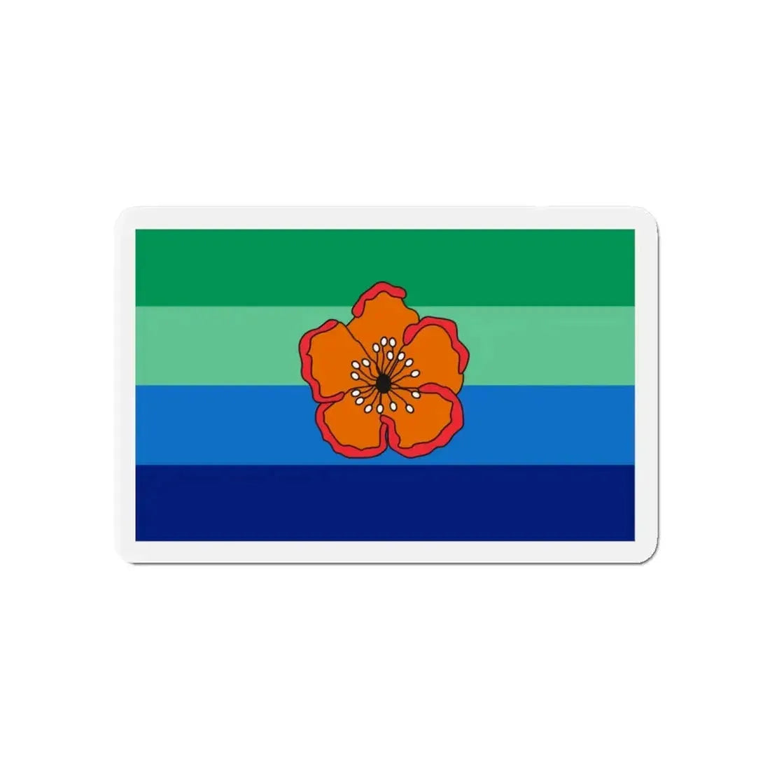 Flag of Angaur Palau - Refrigerator Magnet 4 Inch - The Sticker Space