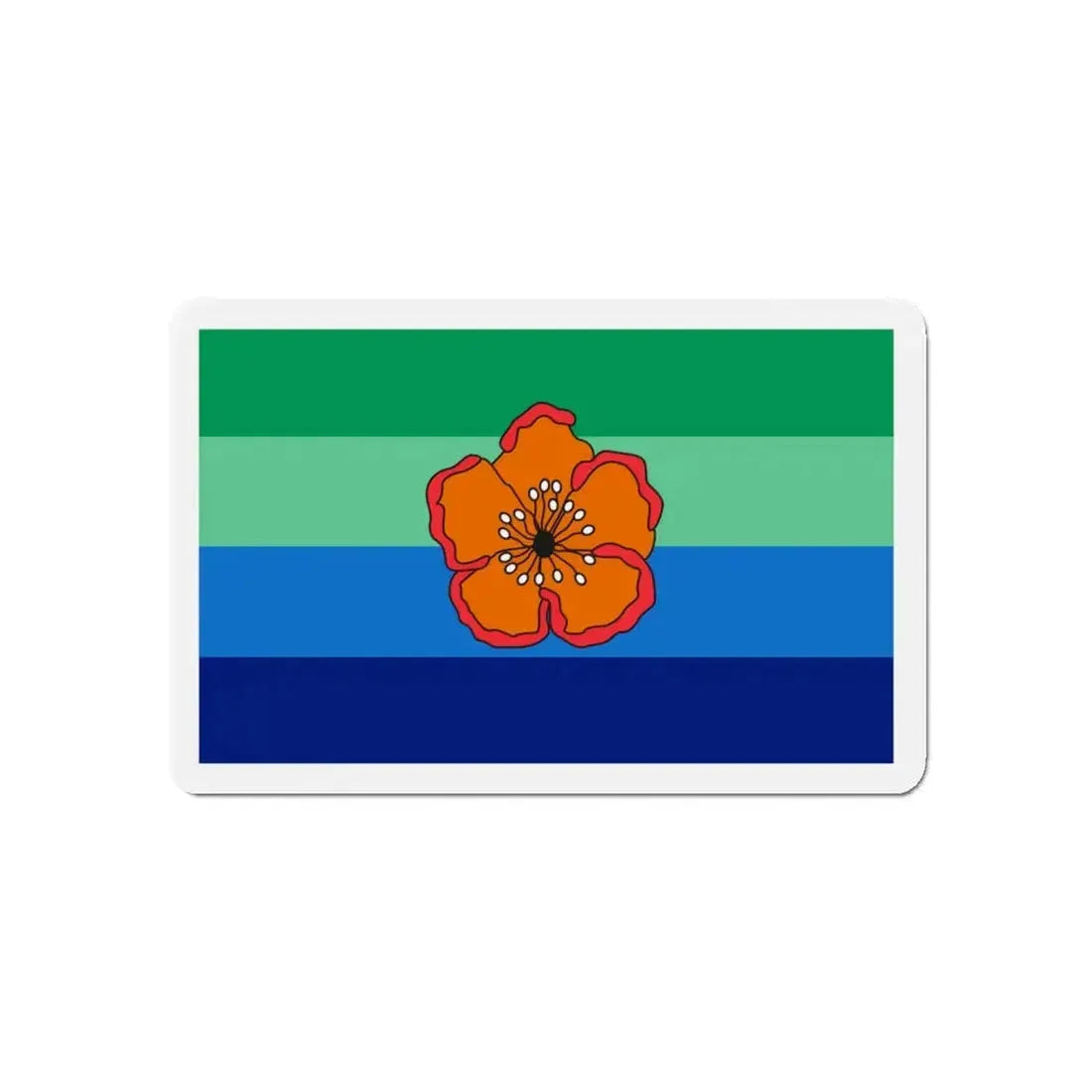 Flag of Angaur Palau - Refrigerator Magnet 5 Inch - The Sticker Space