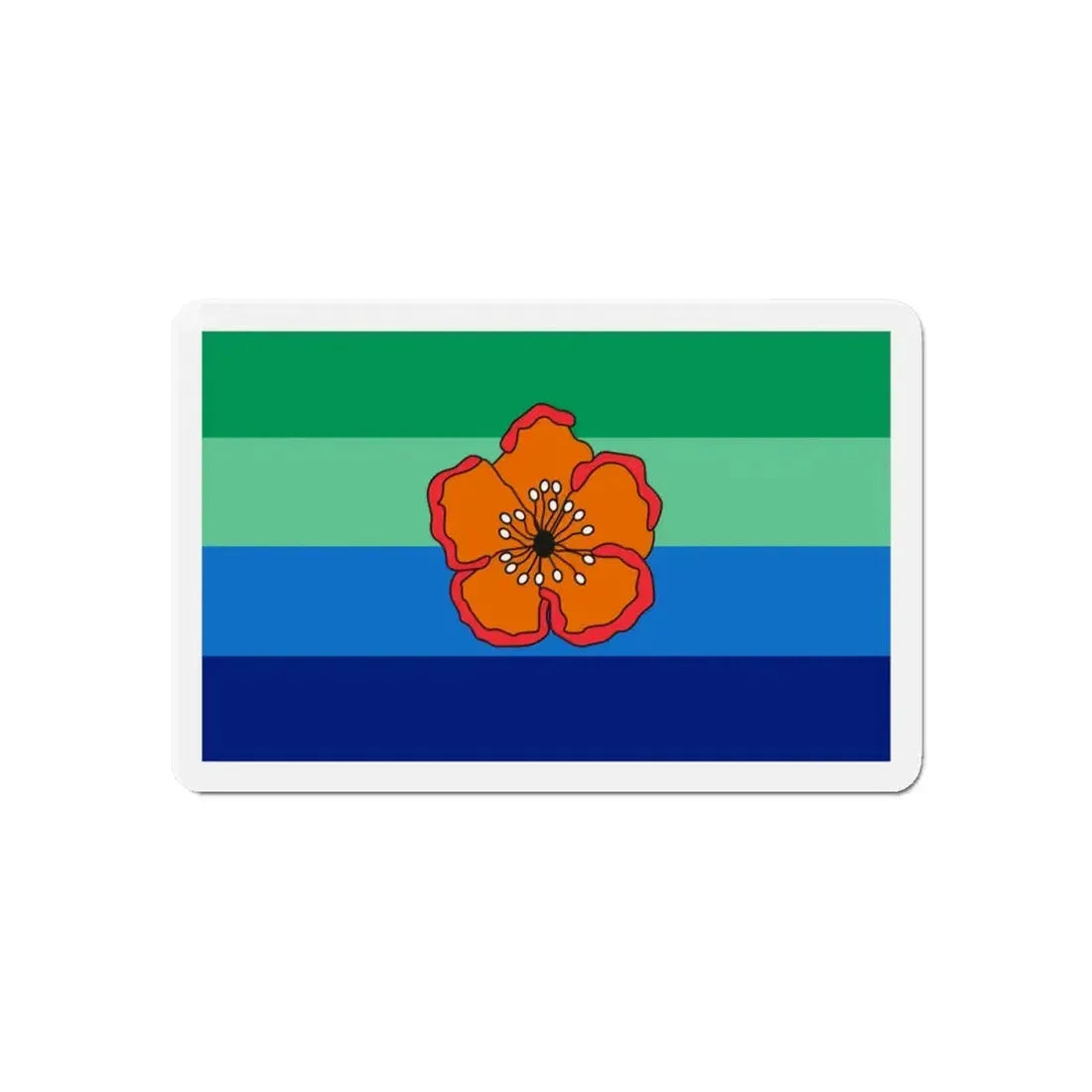 Flag of Angaur Palau - Refrigerator Magnet 6 Inch - The Sticker Space