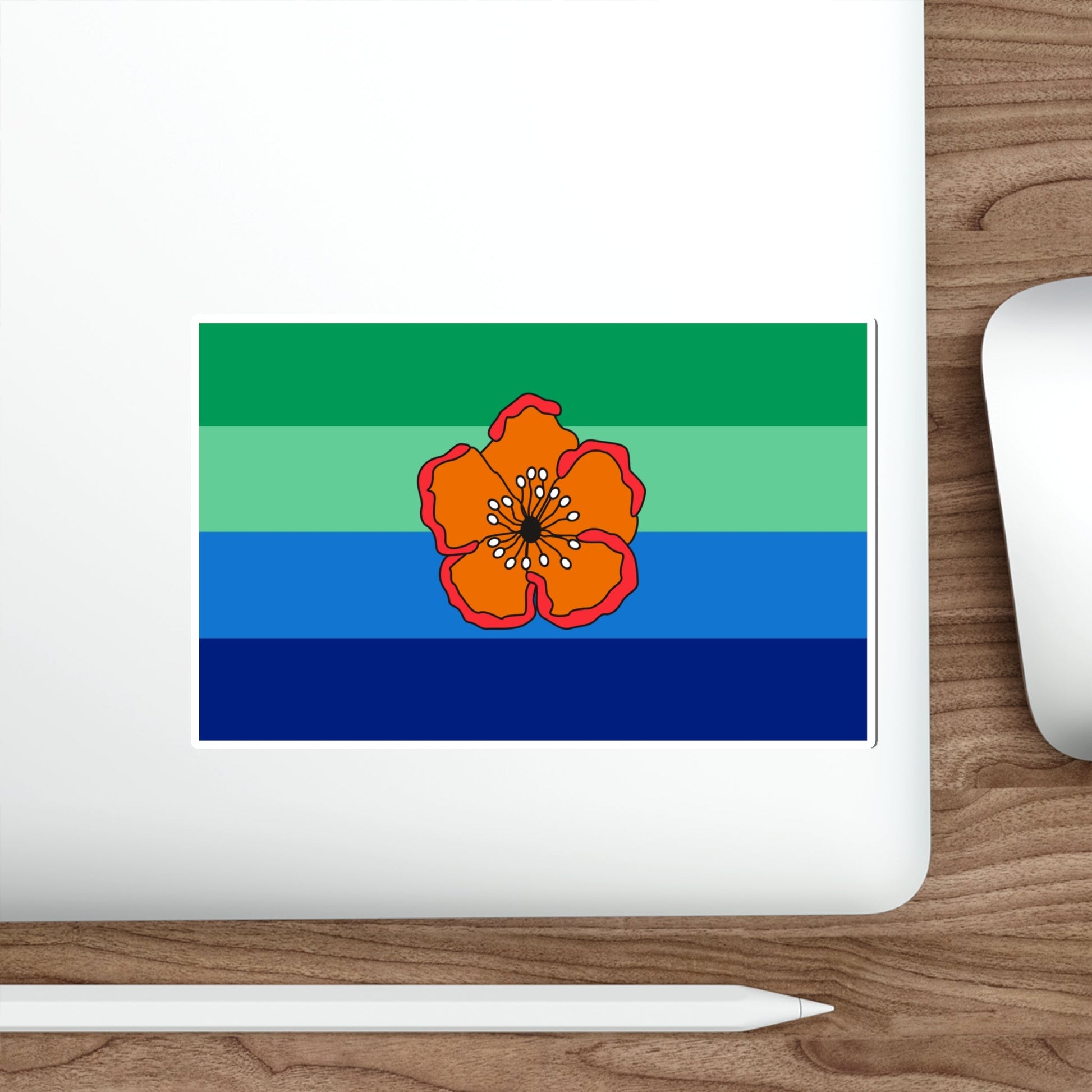 Flag of Angaur Palau STICKER Vinyl Die-Cut Decal-The Sticker Space