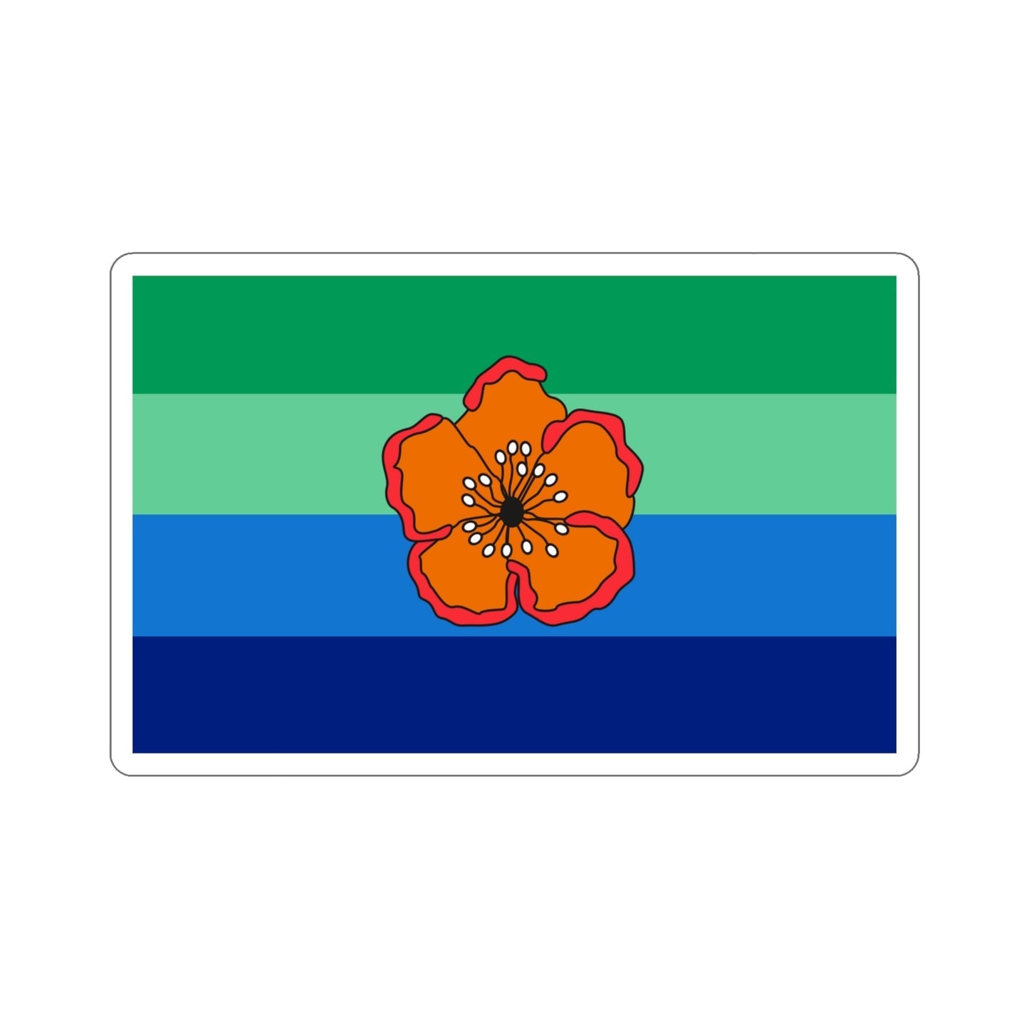 Flag of Angaur Palau STICKER Vinyl Die-Cut Decal-4 Inch-The Sticker Space