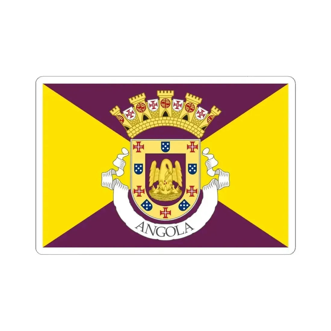 Flag of Angola 1932 proposal (Angola) STICKER Vinyl Kiss-Cut Decal 6 Inch White - The Sticker Space