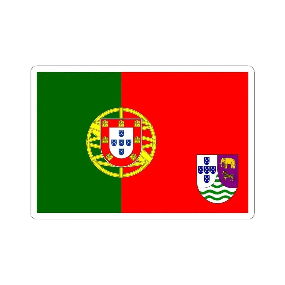 Flag of Angola 1965 proposal (Angola) STICKER Vinyl Kiss-Cut Decal 6 Inch White - The Sticker Space