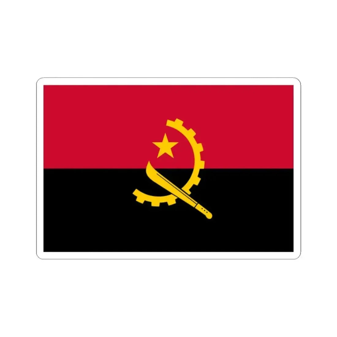 Flag of Angola (Angola) STICKER Vinyl Kiss-Cut Decal 2 Inch White - The Sticker Space