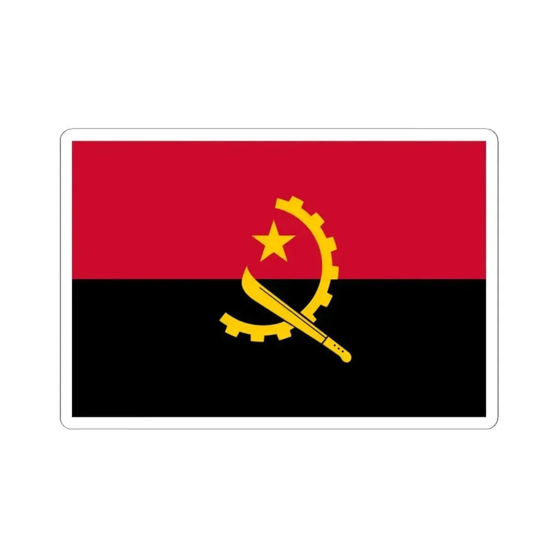 Flag of Angola (Angola) STICKER Vinyl Kiss-Cut Decal 6 Inch White - The Sticker Space