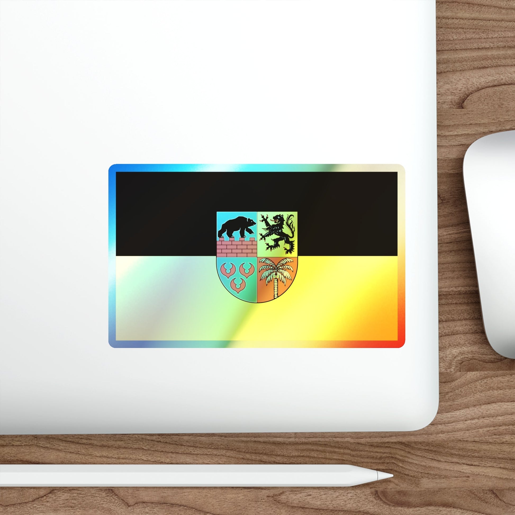 Flag of Anhalt Bitterfeld Germany Holographic STICKER Die-Cut Vinyl Decal-The Sticker Space