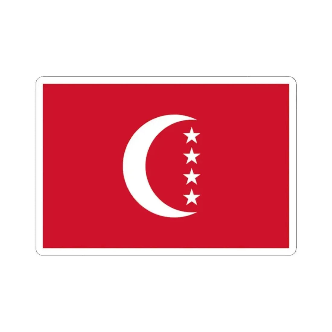 Flag of Anjouan official (Comoros) STICKER Vinyl Kiss-Cut Decal 2 Inch White - The Sticker Space